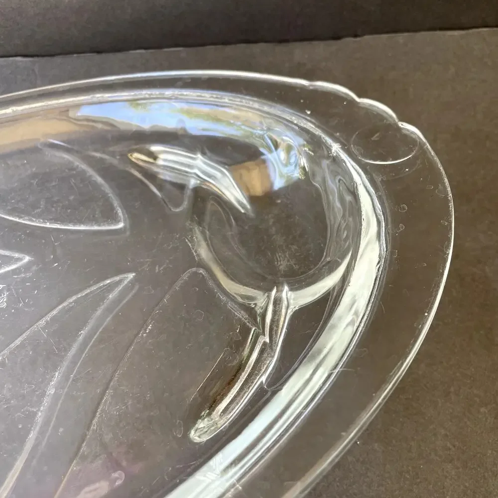 Vintage Pyrex Clear Tree of Life Meat Platter Roasting Plate 815
